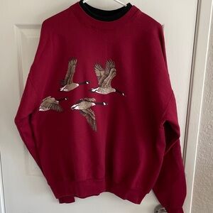 Men's Red Sweatshirt with Geese XL